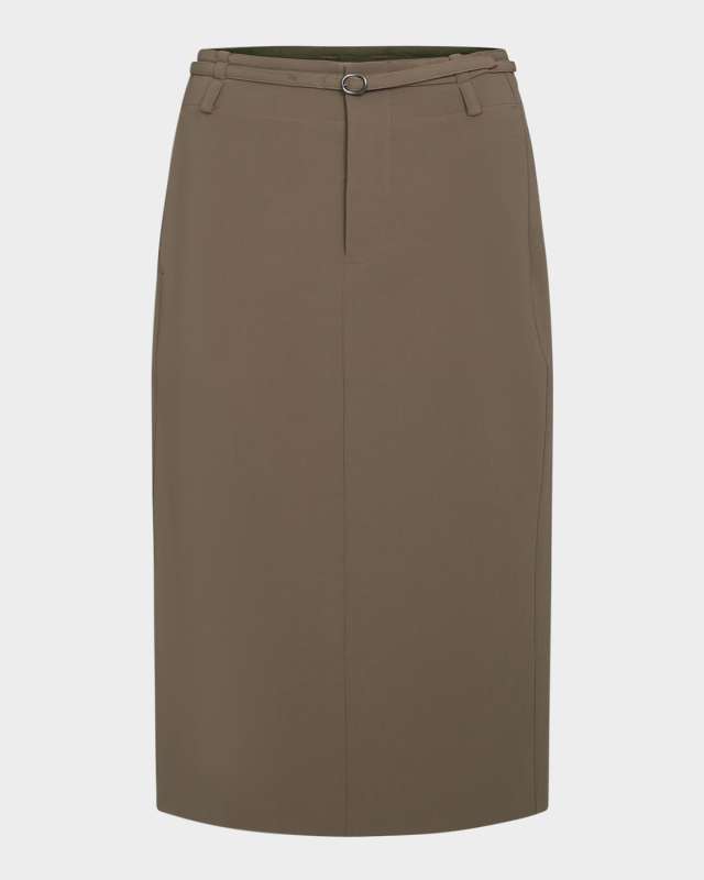 Belted Midi Pencil Skirt